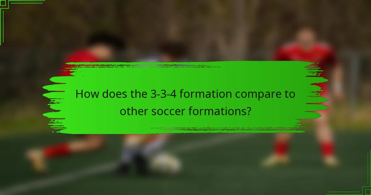 How does the 3-3-4 formation compare to other soccer formations?
