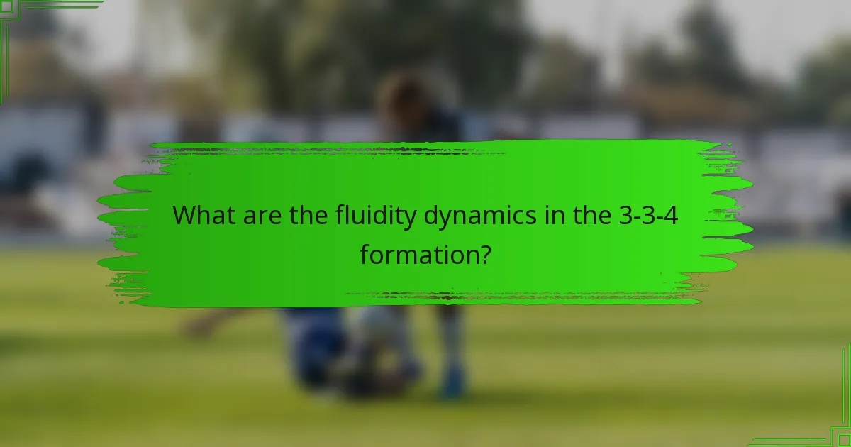 What are the fluidity dynamics in the 3-3-4 formation?