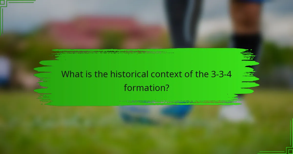 What is the historical context of the 3-3-4 formation?